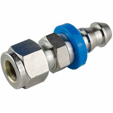 Superlok 3/8" Compression to 3/8" Barb Fitting ā Stainless Steel Push-On Hose Adapter