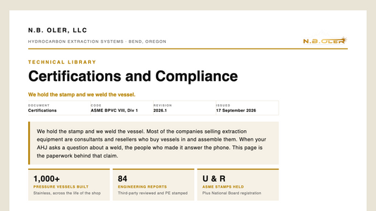 Certifications and compliance, N.B. Oler technical library