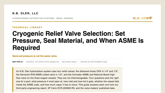 Cryogenic relief valve selection, N.B. Oler technical library