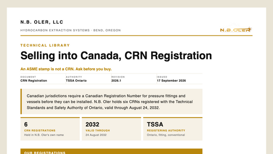 Selling into Canada, CRN registration, N.B. Oler technical library
