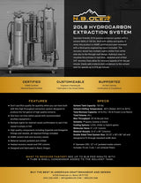 20 LB Closed Loop Extractor, ASME Certified Hydrocarbon System