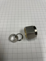 Nut & Ferrule Sets, 316 Stainless, 1/4" to 3/4", Swagelok Compatible