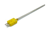 1/4" K-Type Thermocouple Probe, 304 SS, Ungrounded, 1" to 64"