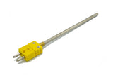 1/4" K-Type Thermocouple Probe, 304 SS, Ungrounded, 1" to 64"