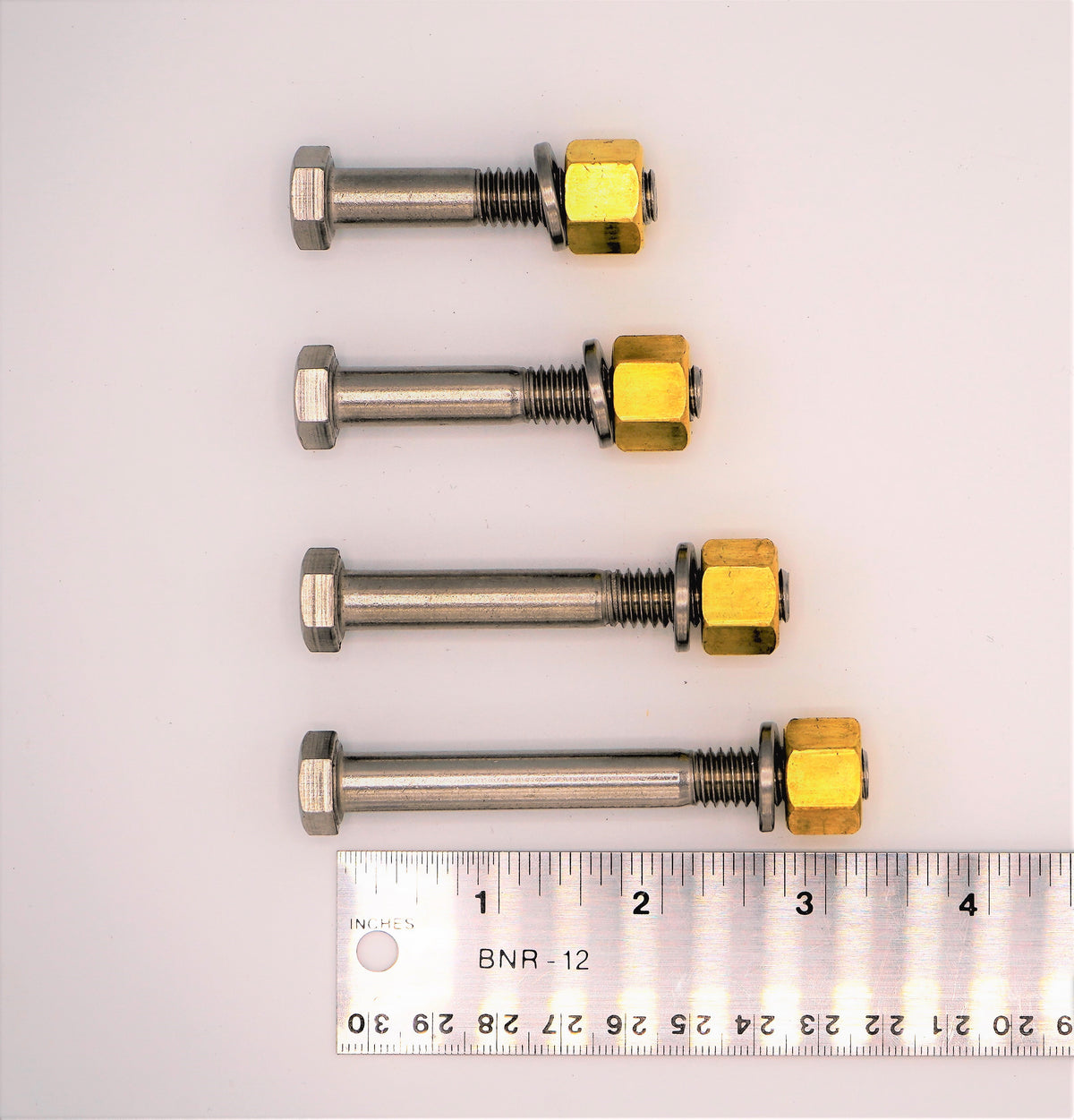 High Pressure Tri-Clamp Nut & Bolt Set, 3/8"-16, 304 SS and Brass