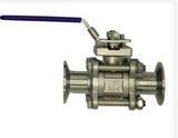 Tri Clamp Economy Encapsulated Ball Valve, 1" to 2", 304 Stainless